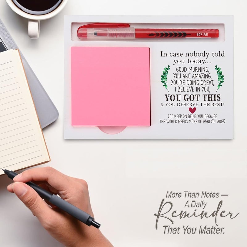 EFFJNSG You Got This Sticky Note Holder for Desk, Encouragement Gift for Friend, Teacher, Nurse, Social Worker, Positive Affirmation Office Decor, Motivational Note Pad Organizer for Women EDP230 - Image 3